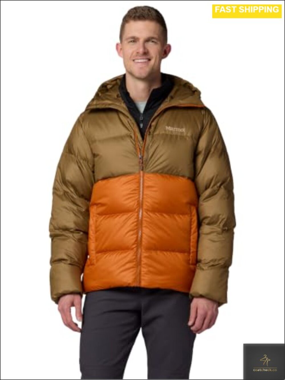 Men's Down Puffer Jacket Hooded Water Resistant 700 Fill Recycled